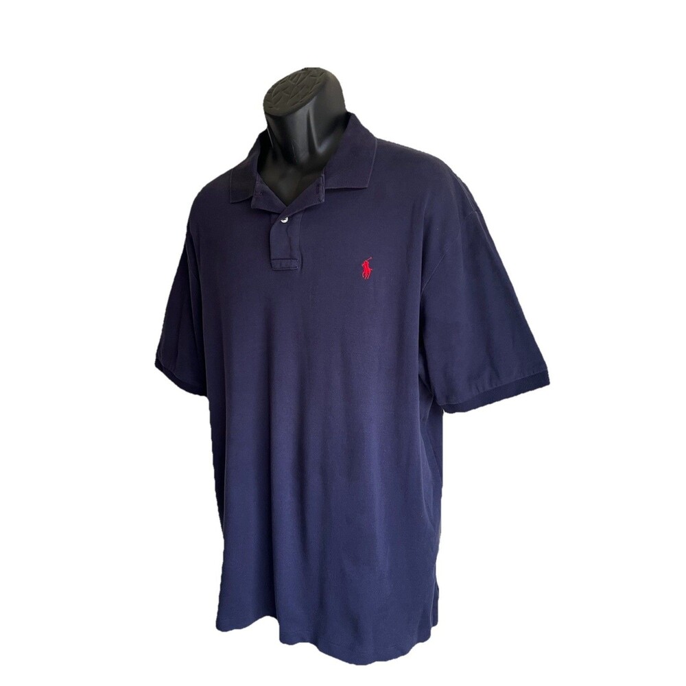Polo Ralph Lauren T-Shirt Men's XL Short Sleeve Navy Blue Vintage Golf Top Great